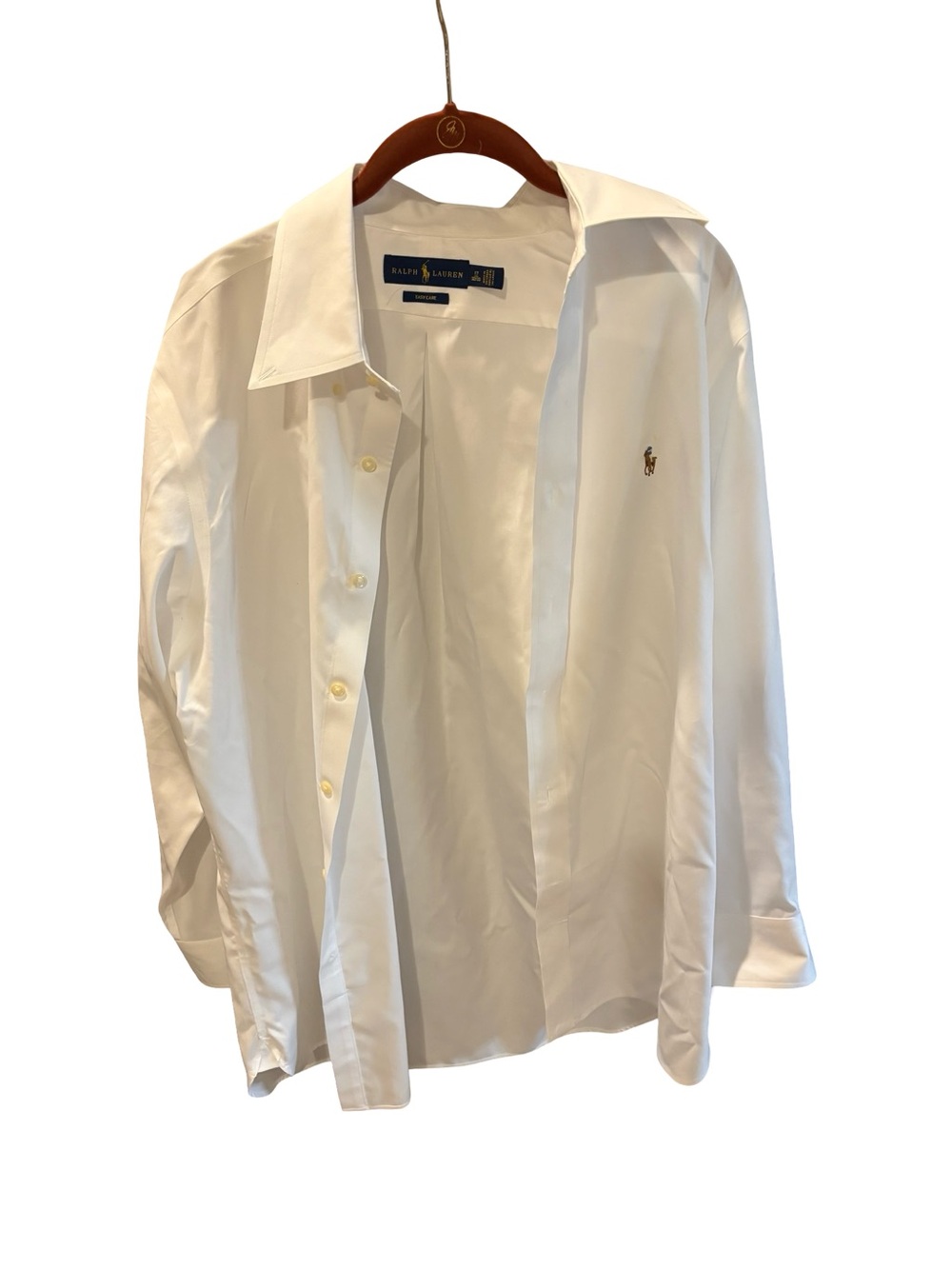 Ralph Lauren Shirt 17  White Mens Cotton Polo Easy care shirt -oversized women’s